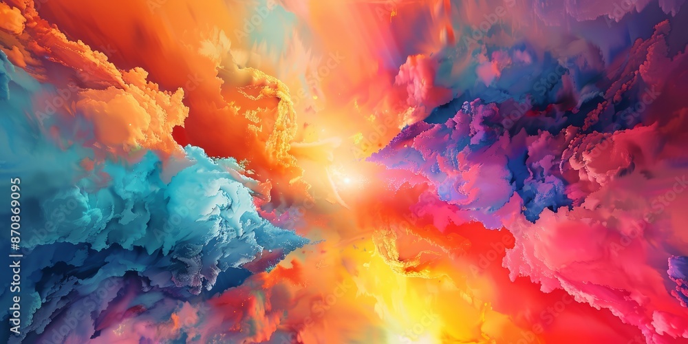 Vivid Abstract Cloudscape with Warm and Cool Colors Vivid Abstract Cloudscape with Warm and Cool Colors