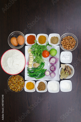 Comprehensive Selection of Fresh Vegetables, Spices, and Grains for a Complete Meal Preparation