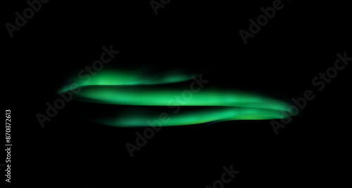 Vector illustration of northern lights on isolated black background.