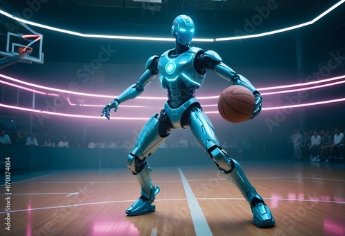 robot playing basketball