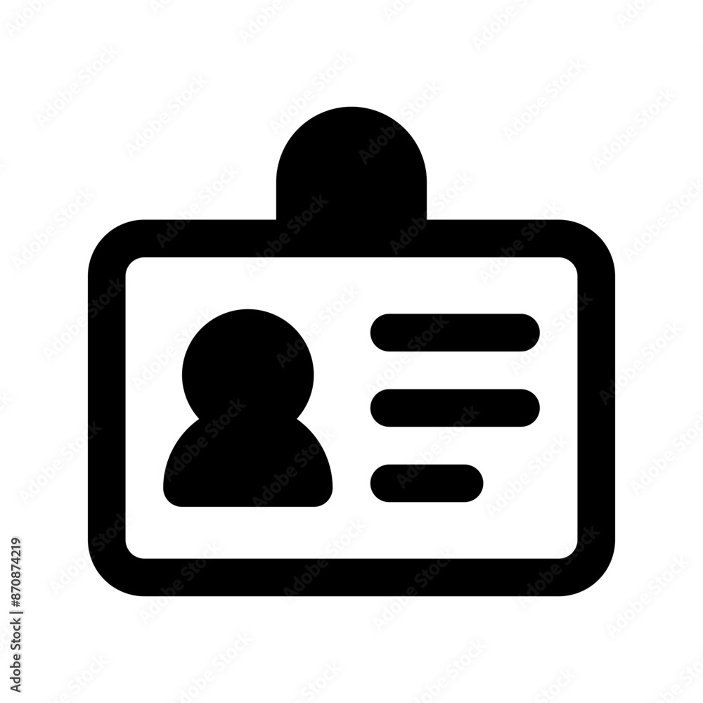 id card glyph icon id card glyph icon