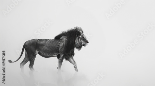lion, black and white photo, black and white lion portrait