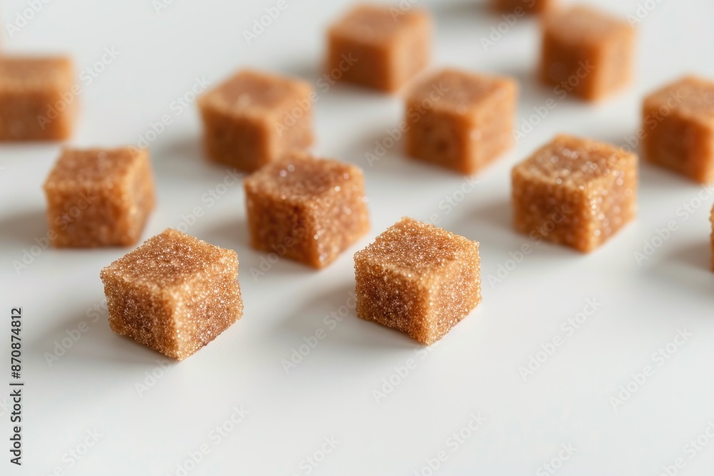 Close up shot of sugar cubes on a table, ideal for food or dessert related content Close up shot of sugar cubes on a table, ideal for food or dessert related content