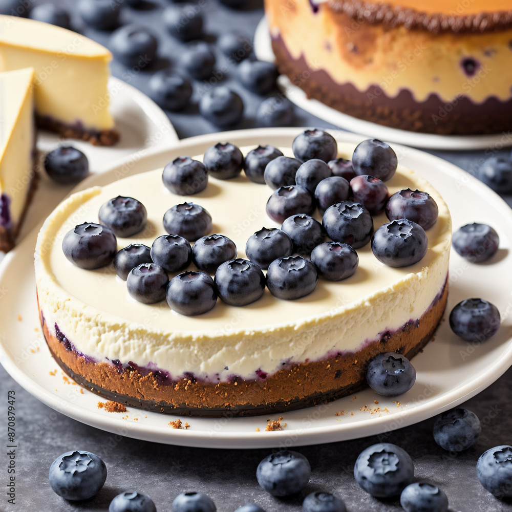 Cheese cake with berries and blueberries Cheese cake with berries and blueberries