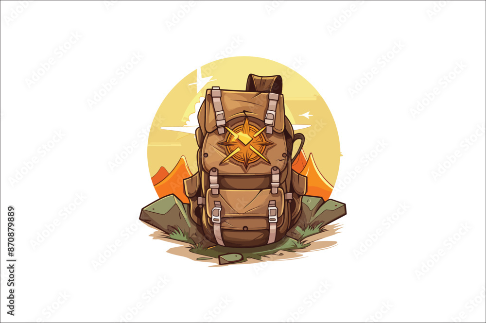 Backpack Vector Illustration. Hiking Backpack illustration. traveling Backpack vector. Backpack Vector Illustration. Hiking Backpack illustration. traveling Backpack vector.