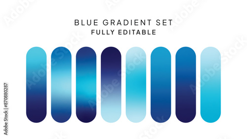 Set of Blue Gradients Background, Abstract Blue Gradient Collection Background Vector Set