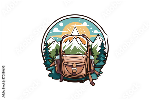 Backpack Vector Illustration. Hiking  Backpack illustration. traveling Backpack vector. 