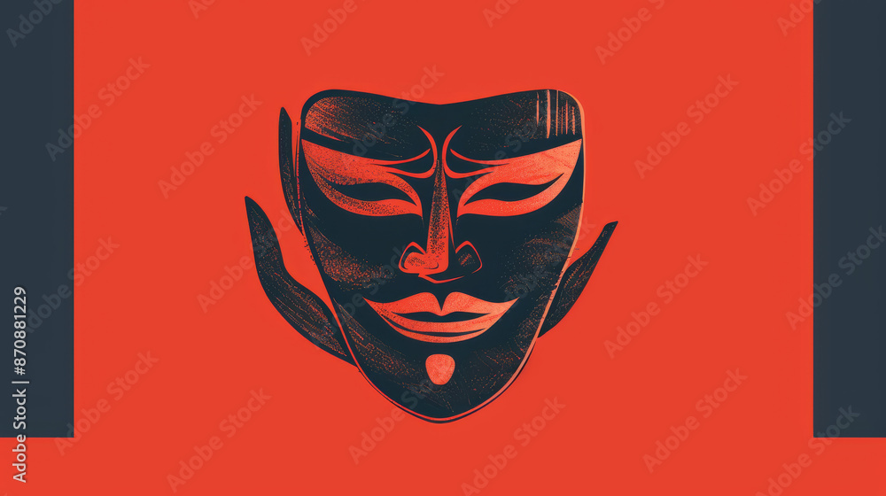 A movie-related icon that looks like a mask. It's a simple, hand-drawn design. A movie-related icon that looks like a mask. It's a simple, hand-drawn design.