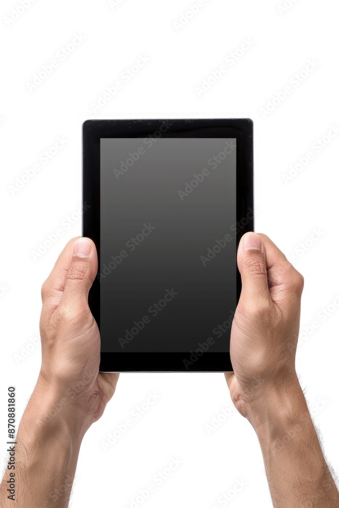 A person holding a tablet computer, suitable for illustrations about technology, work or education A person holding a tablet computer, suitable for illustrations about technology, work or education