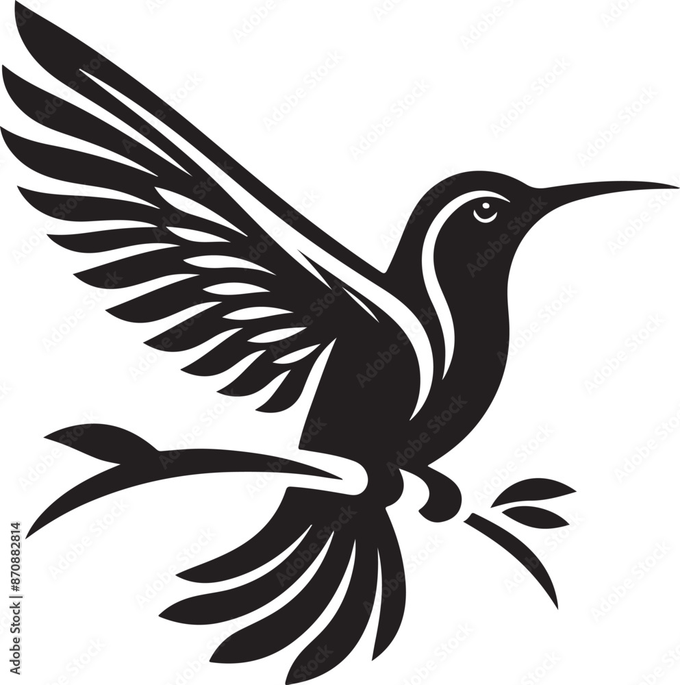 Obraz premium Humming bird silhouette vector illustration. Vector Collection of Bird Silhouettes