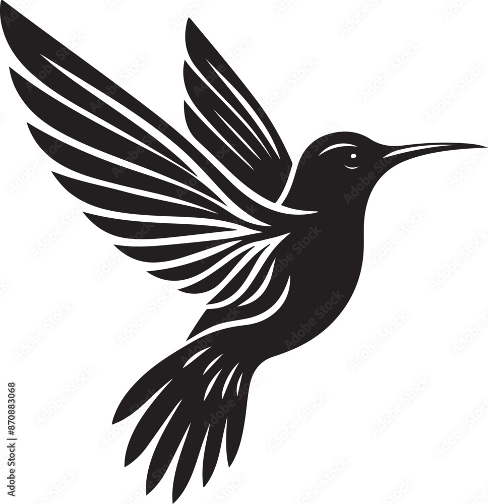Obraz premium Humming bird silhouette vector illustration. Vector Collection of Bird Silhouettes