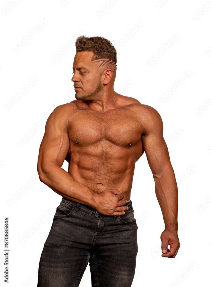 Portrait of a strong healthy handsome Athletic Man Fitness Model isolated on white Portrait of a strong healthy handsome Athletic Man Fitness Model isolated on white