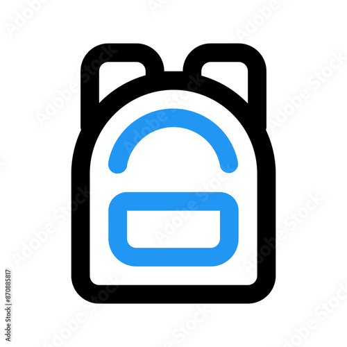 school bag line color icon