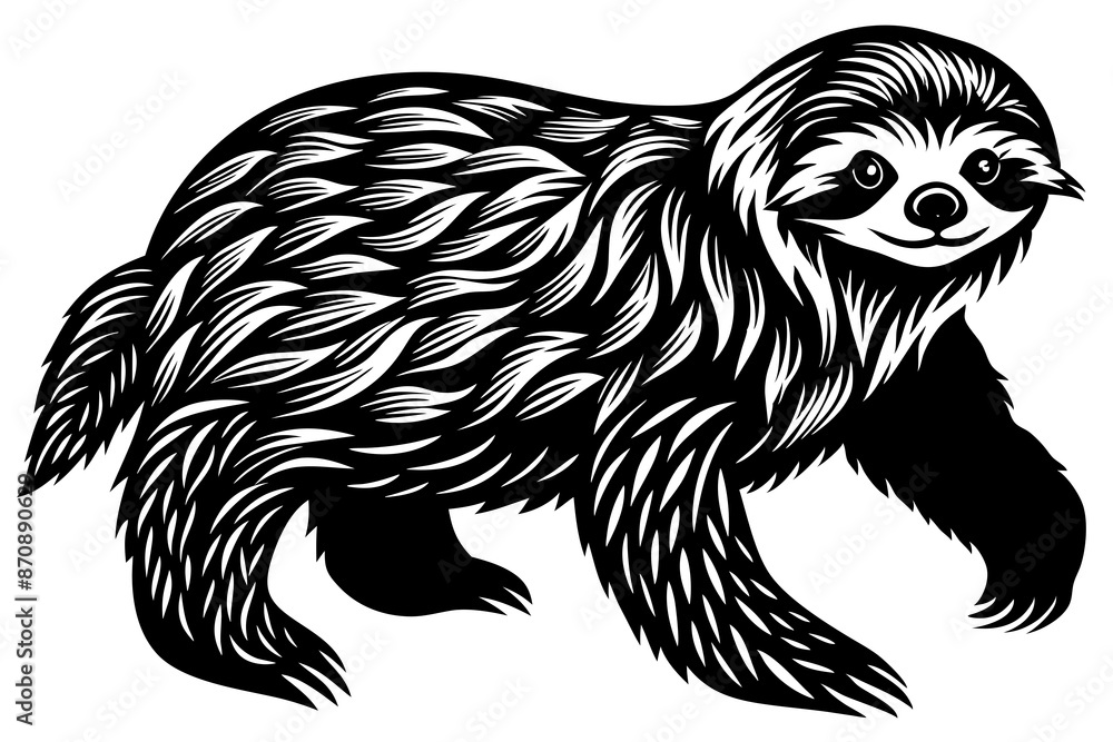 Naklejka premium sloth silhouette vector illustration 