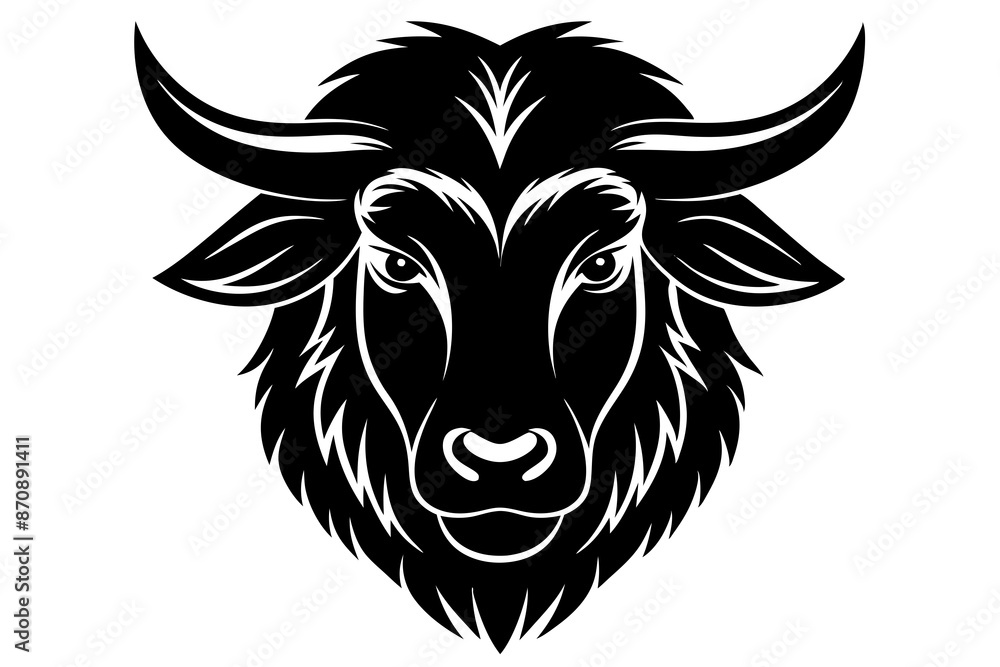 Fototapeta premium takin head icon silhouette vector illustration 
