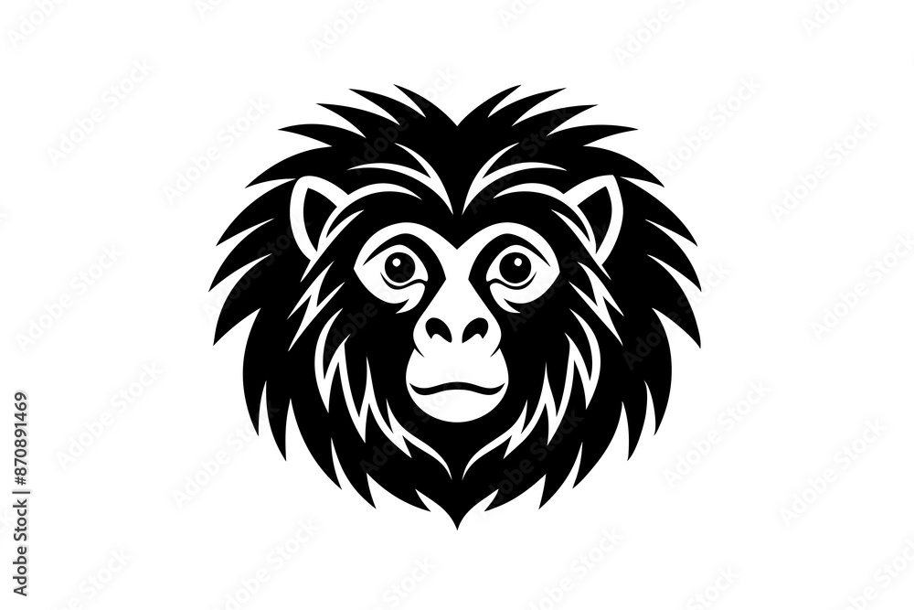 Fototapeta premium tamarin head icon silhouette vector illustration