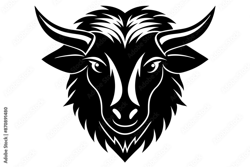 Obraz premium takin head icon silhouette vector illustration 