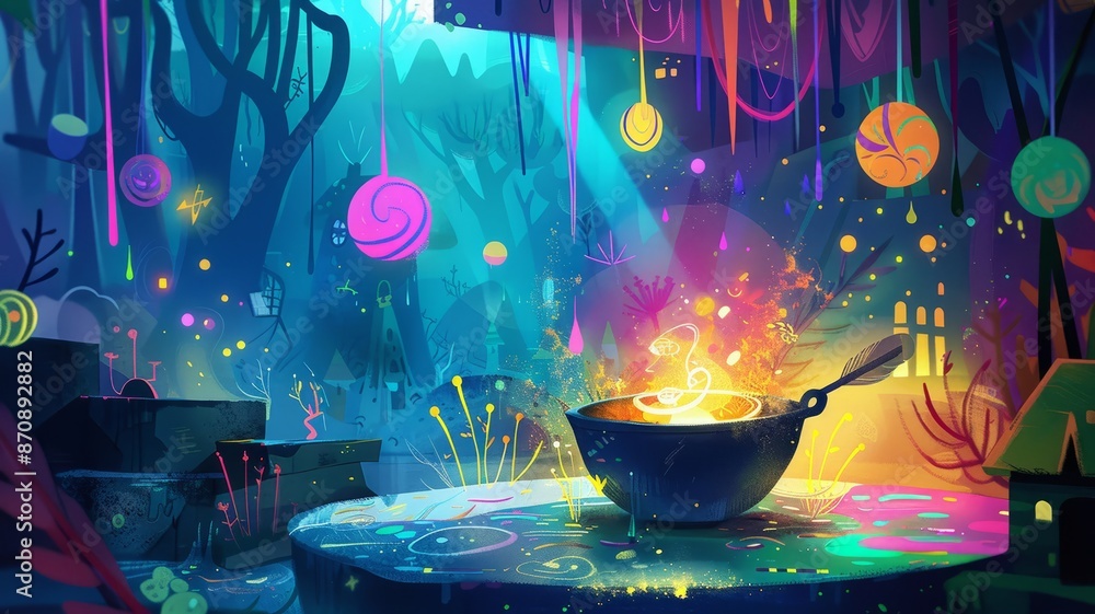 Enchanting Forest: A Magical Potion Awaits in a Colorful Realm Enchanting Forest: A Magical Potion Awaits in a Colorful Realm