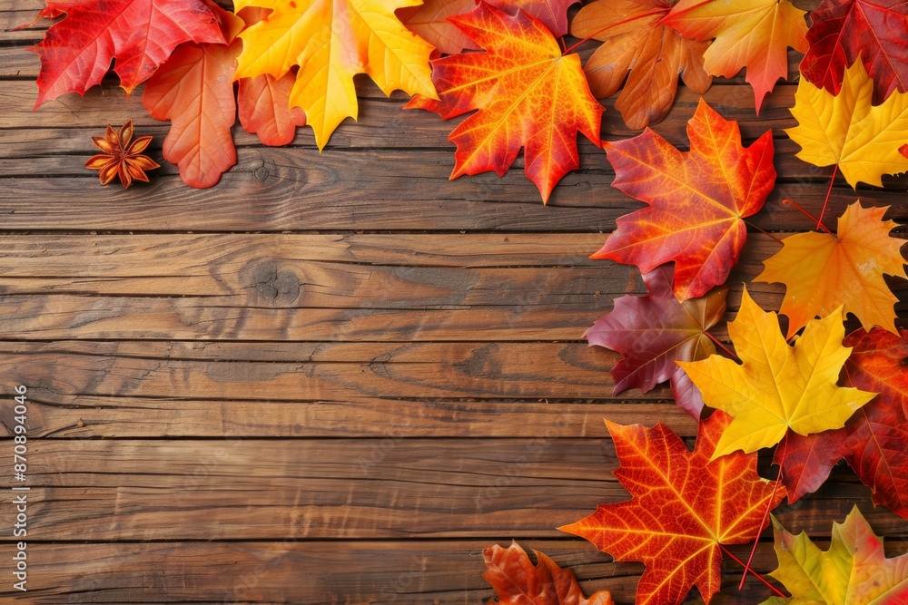Obraz premium autumn wood table background