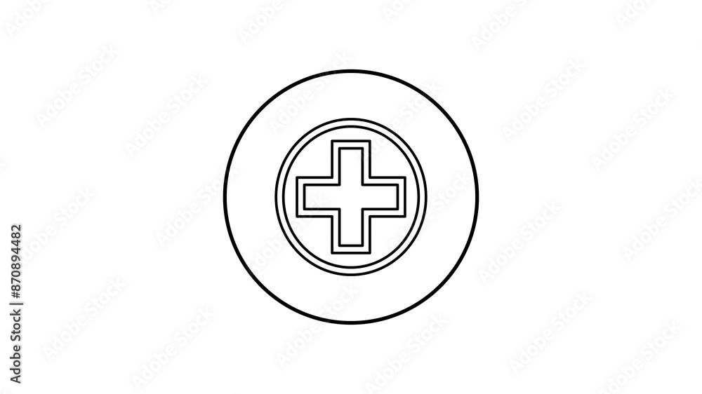 Animated of plus symbol sign icon. medical icon concept Animated of plus symbol sign icon. medical icon concept