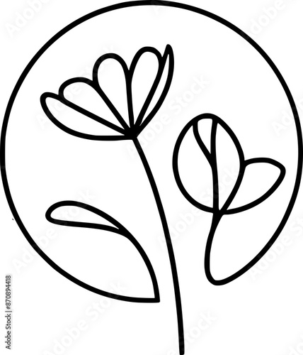 luxury floral or flower line signature icon logo design 3
