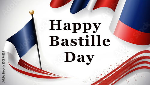 we will be closed on 14 July national flag colors for Bastille Day, sales, and commercial events; Vector illustration generative ai photo