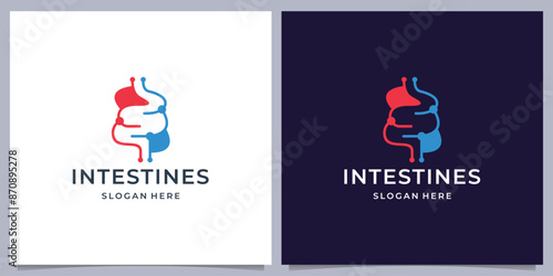 Healthy digestion logo vector illustration isolated on modern color branding.