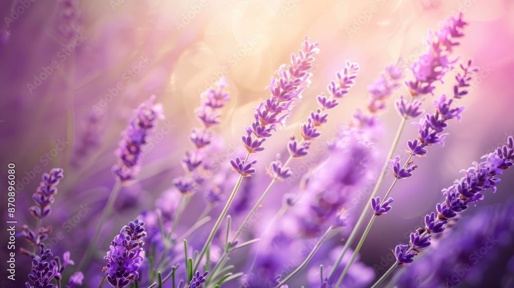 Naklejka premium Lavenders Flourished in Summer s Beauty