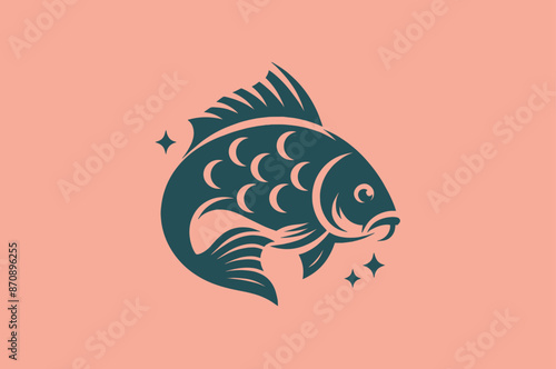 Carp fish logo, icon