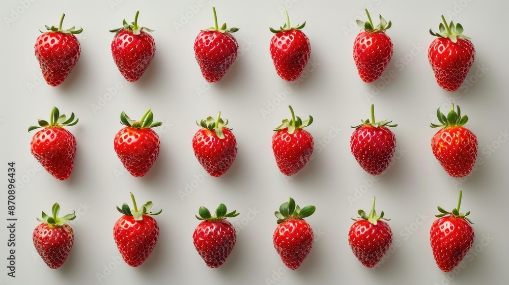Neatly arranged strawberries that are very sweet and fresh Neatly arranged strawberries that are very sweet and fresh