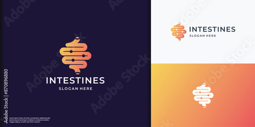 Healthy digestion logo design on gradient color branding.