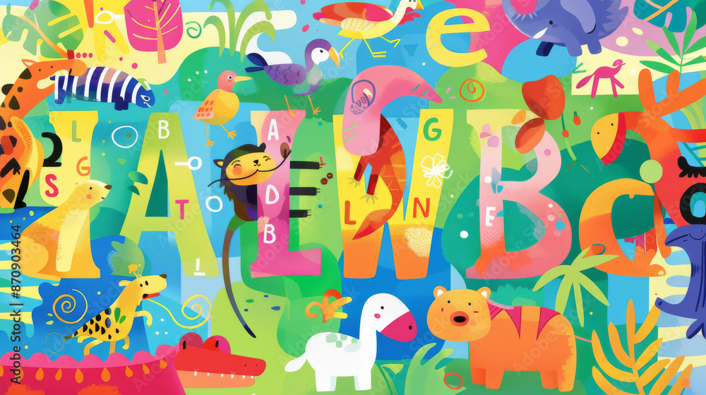 Obraz premium A vibrant illustration of the alphabet