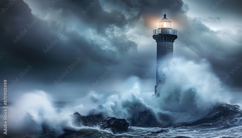 Lighthouse in Stormy Seas Lighthouse in Stormy Seas