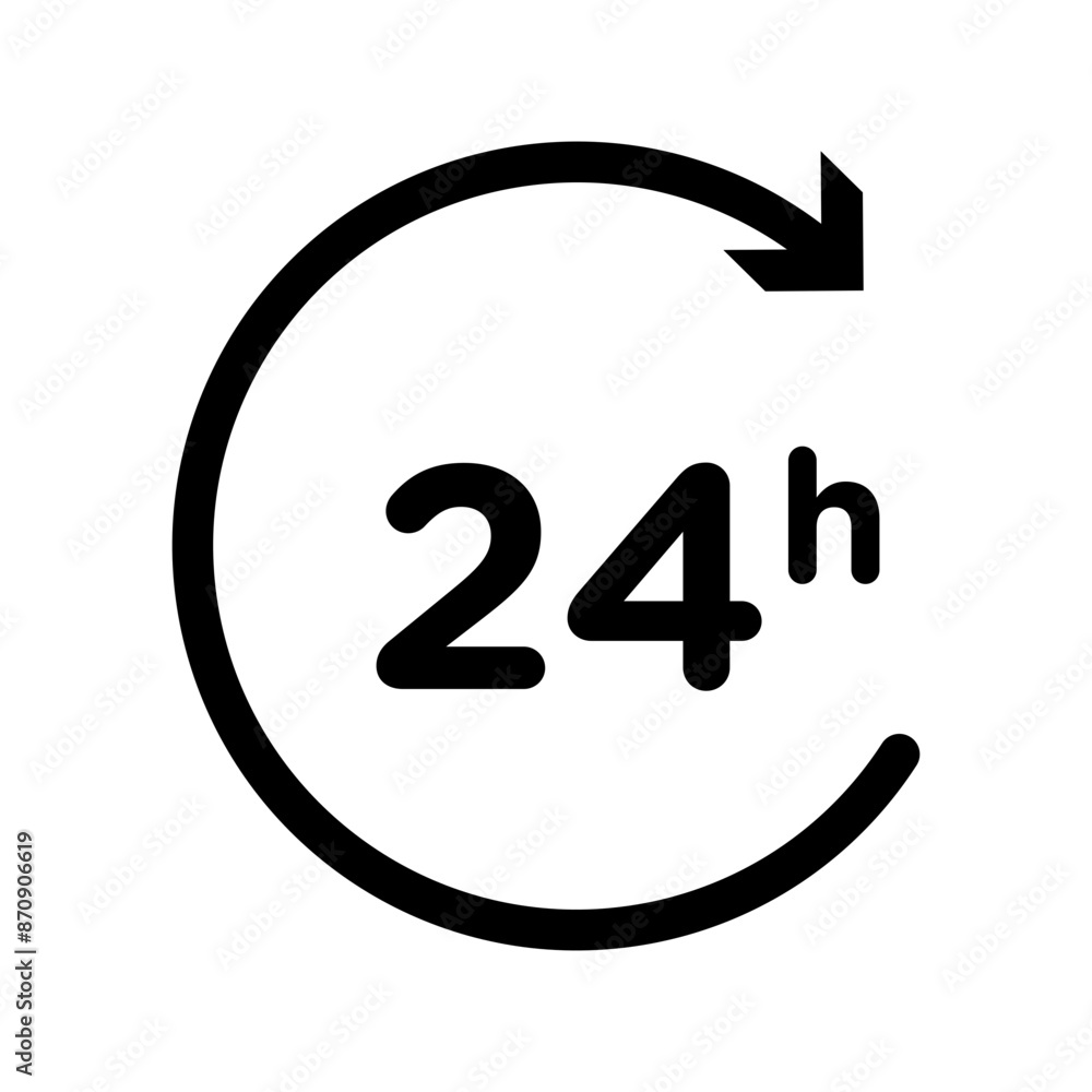 24 hours icon Black line art vector 24 hours icon Black line art vector