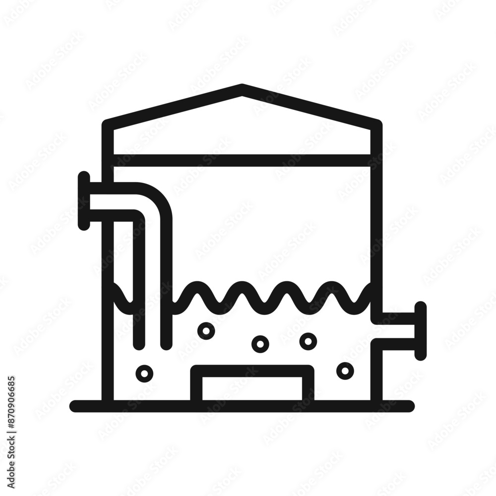 anaerobic digestion biomass icon Black line art vector anaerobic digestion biomass icon Black line art vector