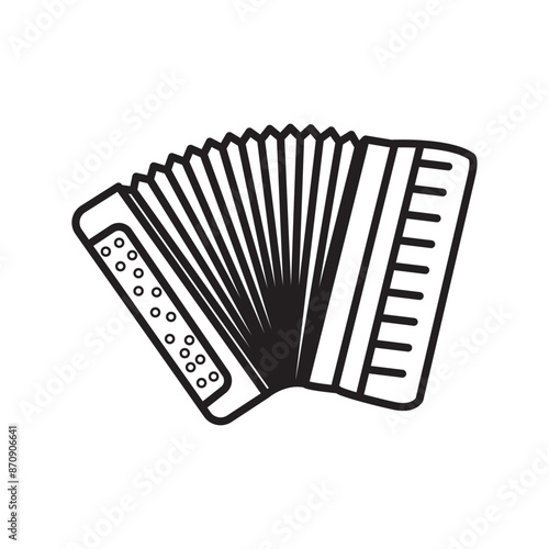 accordion icon Black line art vector
