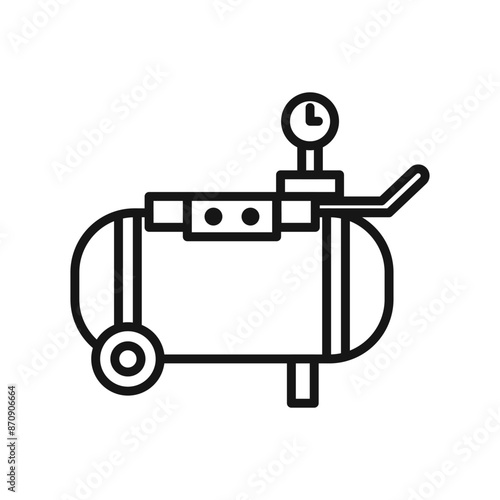 Air compressor pump icon Black line art vector
