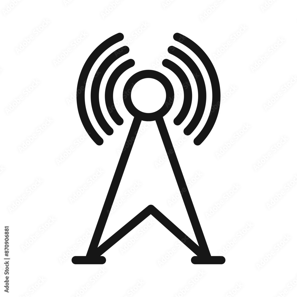 Broadcast Icon Black line art vector Broadcast Icon Black line art vector