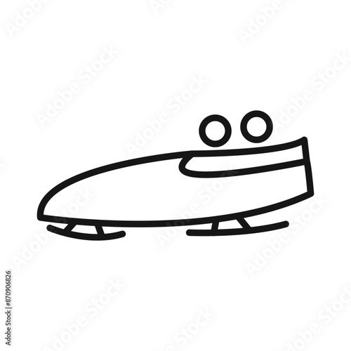 Bobsleigh icon Black line art vector