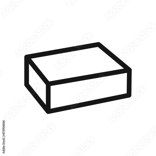 Box icon Black line art vector