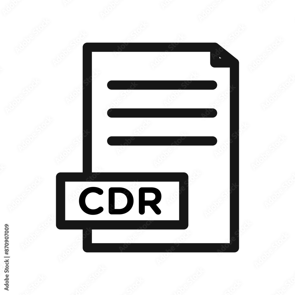 CDR File Document Icon Black line art vector CDR File Document Icon Black line art vector