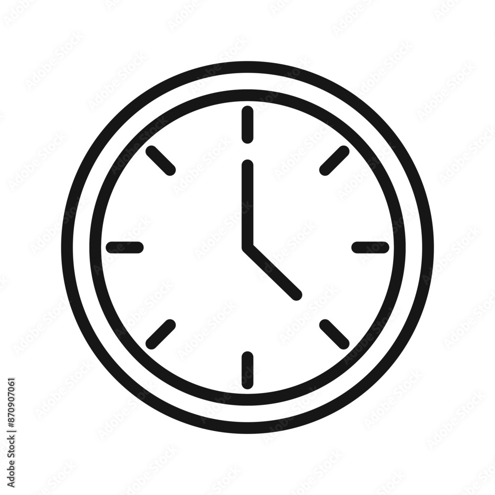 Clock icon Black line art vector Clock icon Black line art vector