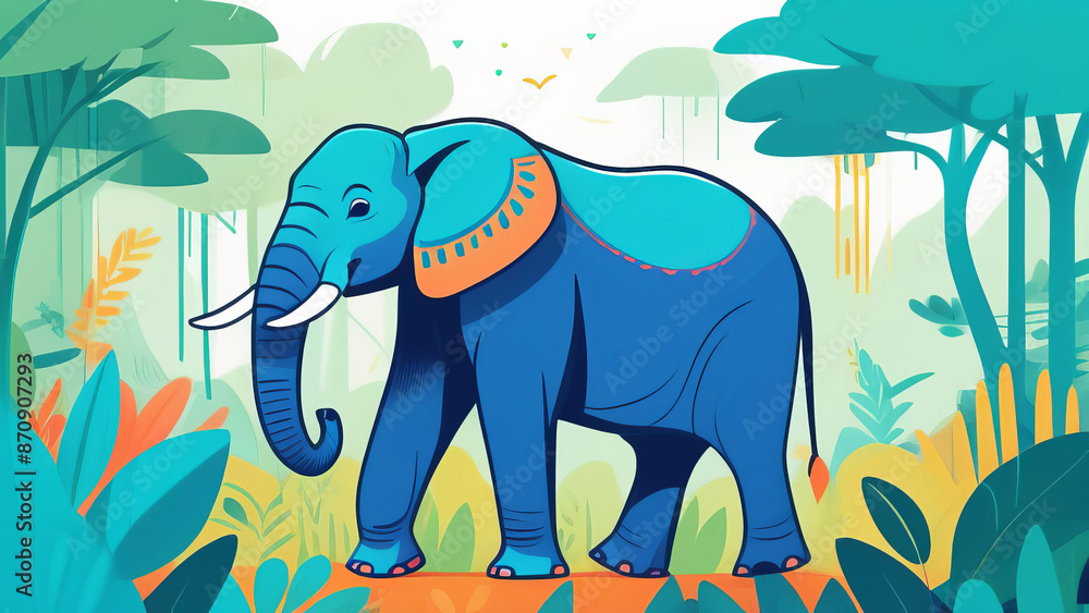 Naklejka premium African Elephant. Elephant in nature habitat.