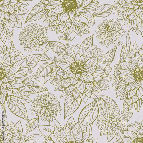 seamless texture for fabrics and paperjungle thickets with flowers