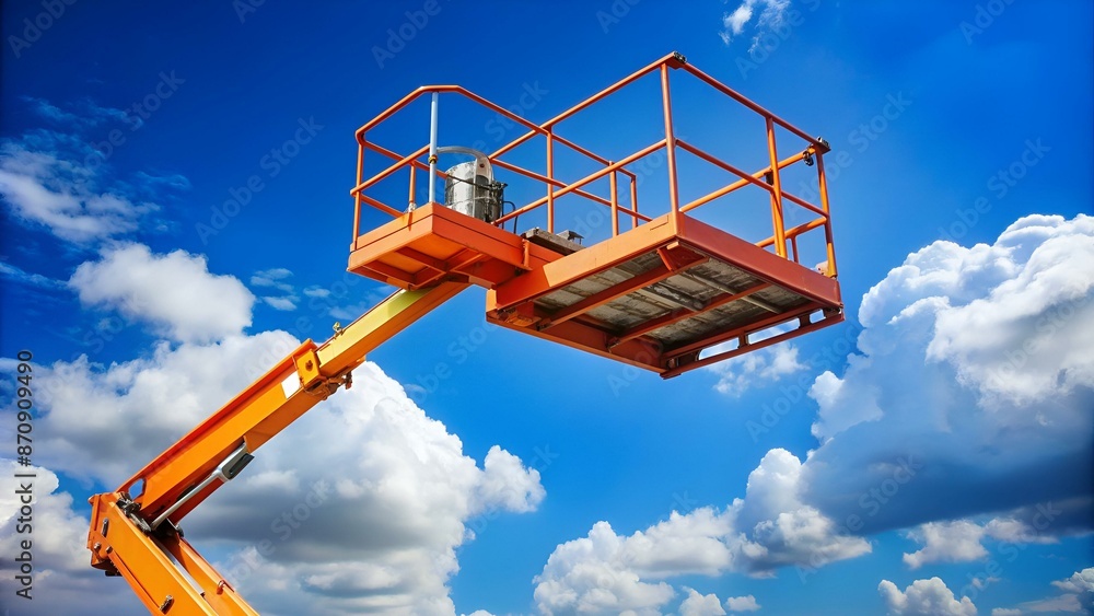 Cherry picker on the blue sky background Cherry picker on the blue sky background