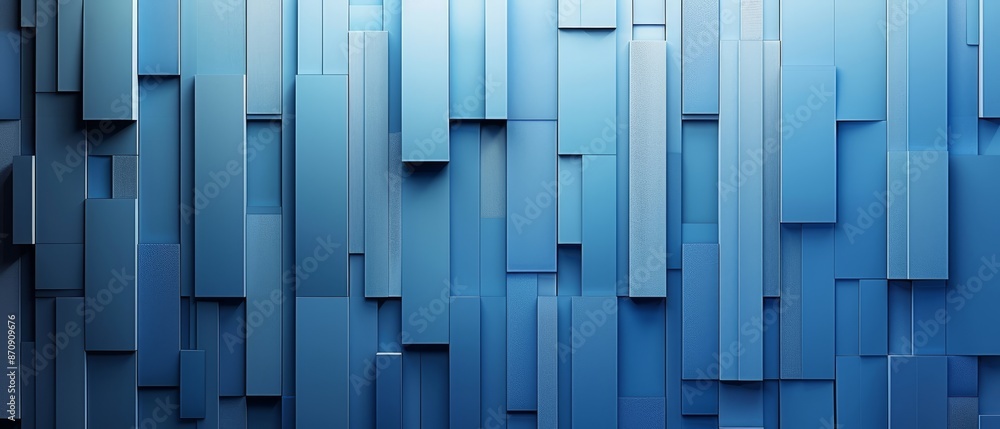 A tight shot of a blue wall adorned with square and rectangular patterns on its opposing sides A tight shot of a blue wall adorned with square and rectangular patterns on its opposing sides