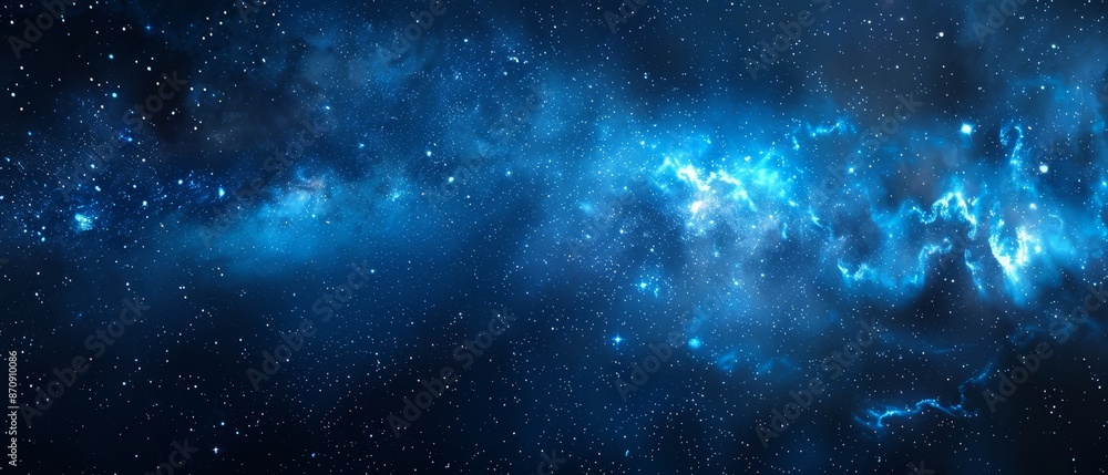 A night sky image featuring stars and significant blue-white luminescence at its center A night sky image featuring stars and significant blue-white luminescence at its center