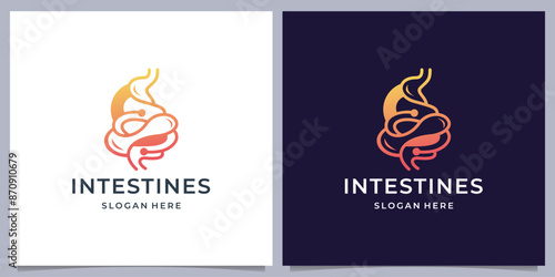 Creative abstract healthy intestine vector for health and doctor logo template.