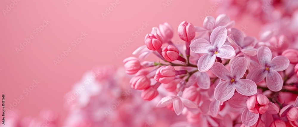 A tight shot of numerous pink blooms against a pink backdrop, with soft focus on flower centers A tight shot of numerous pink blooms against a pink backdrop, with soft focus on flower centers