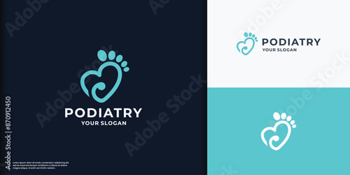 podiatry logo design luxury concept abstract love Premium Vector